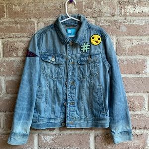 Gap kids ED smiley emoji denim jean jacket